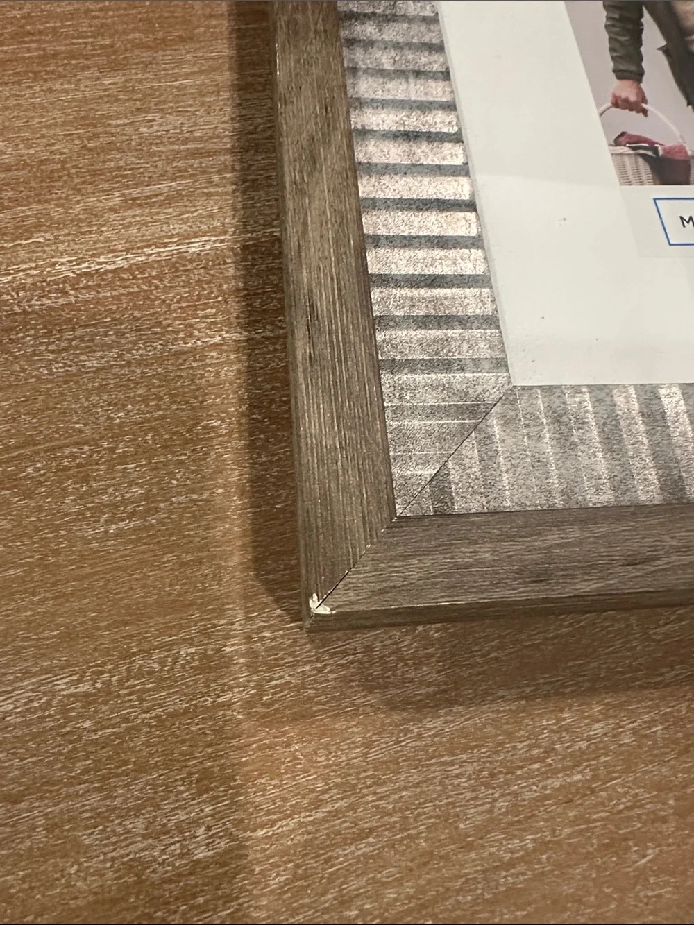 Mainstays Brown Wood Frame with Gray Ribbed Inner Trim 8x10 matted to 5x7